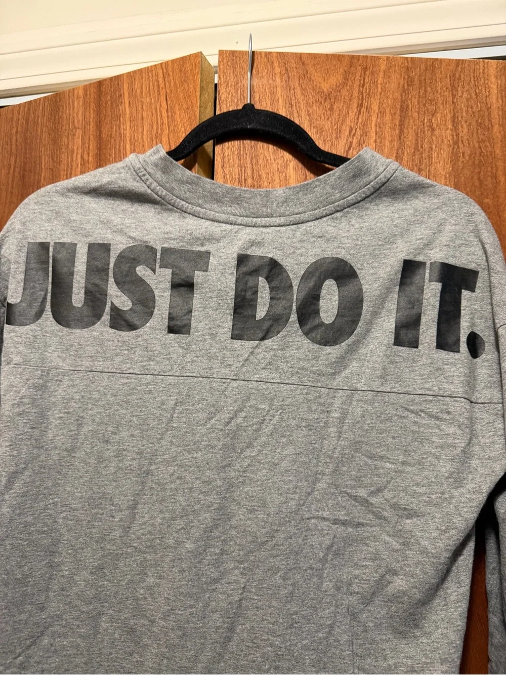 Nike Gray V-Neck 3/4 Sleeve with Swoosh Logo